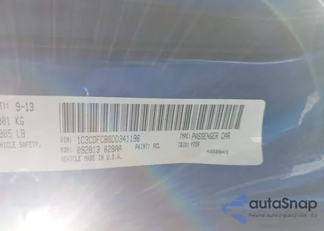 2013 Dodge Dart Gt из США, поврежденный, VIN 1C3CDFCB8DD341196